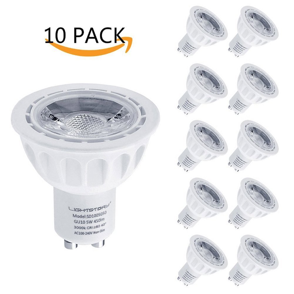 Lightstory GU10 LED Bulbs, 3000K, 10-Pack
